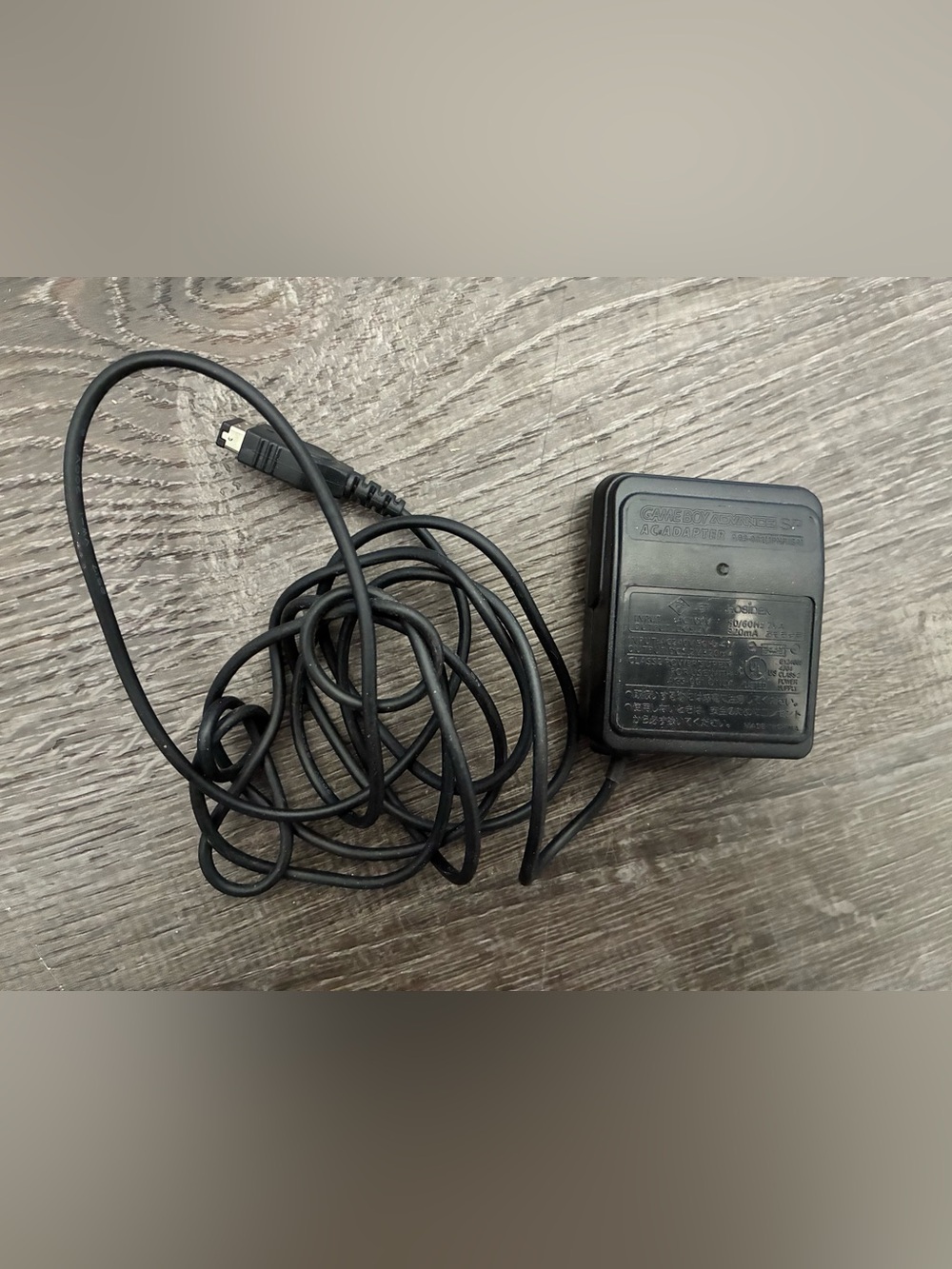 Game boy Advance SP Black AC Power Adapter with Attached Cable